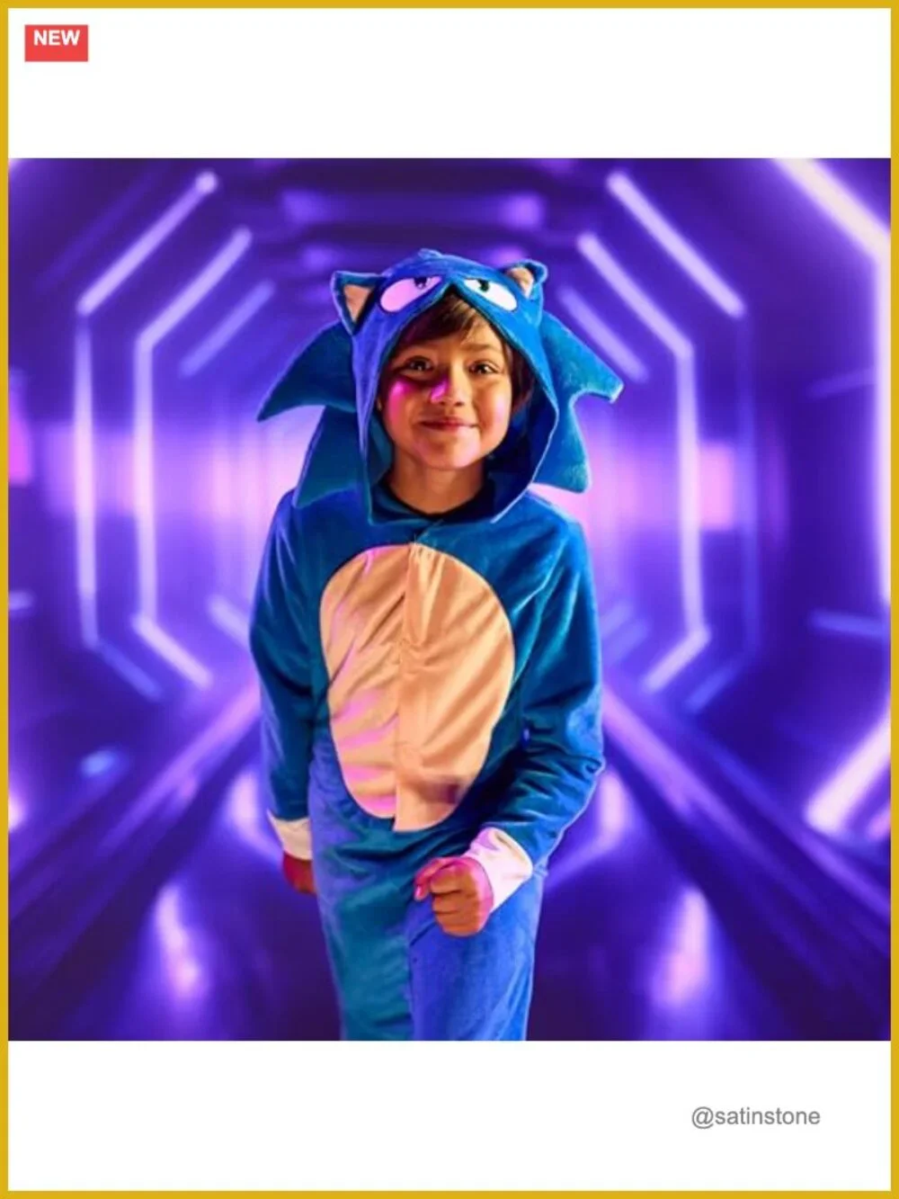 Sonic the Hedgehog Kids Costume Movie 2 Jumpsuit with Headpiece Officially
